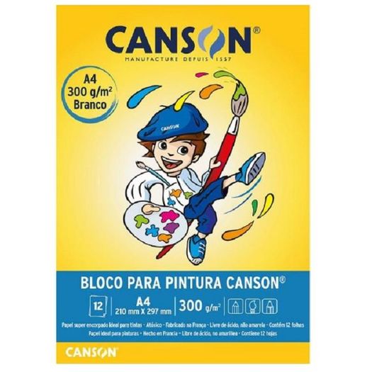 bloco pintura a4 12 folhas 300g branco bloco pintura a4 12 folhas 300g branco