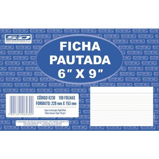 ficha pautada 6x9 100 folhas ficha pautada 6x9 100 folhas