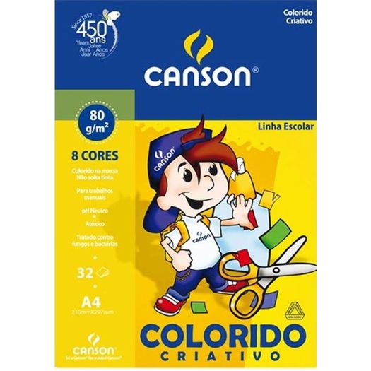 bloco desenho a4 criativo 80gr 8 cores 32f canson bloco desenho a4 criativo 80gr 8 cores 32f canson