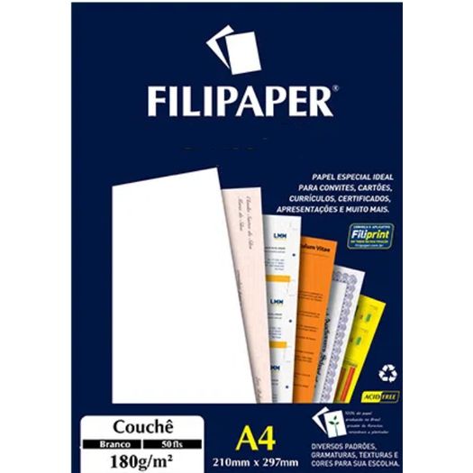 papel couche a4 50 folhas 180gr br papel couche a4 50 folhas 180gr br
