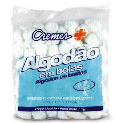 algodão bola branco 50g algodão bola branco 50g