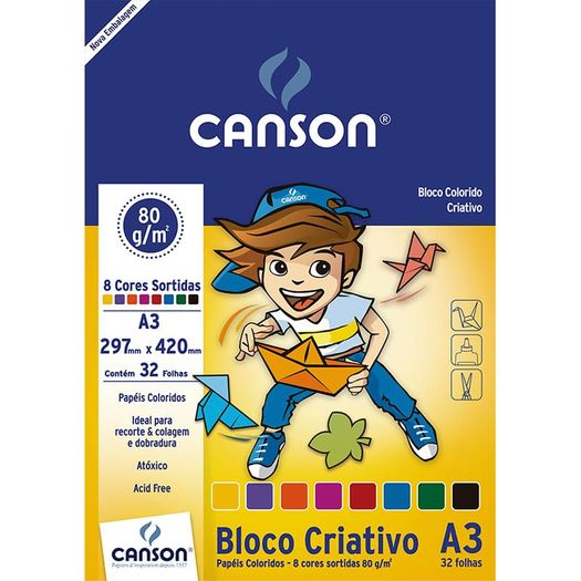 bloco criativo 8 cores a3 32f 120g
