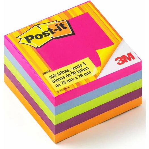bloco post it 90 folhas 5 unidades bloco post it 90 folhas 5 unidades