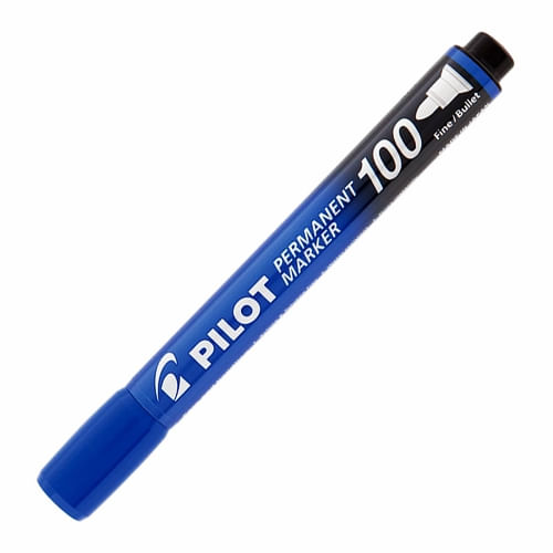 caneta marcador permanente azul cd dvd 4.5mm redonda/100 pilot blister