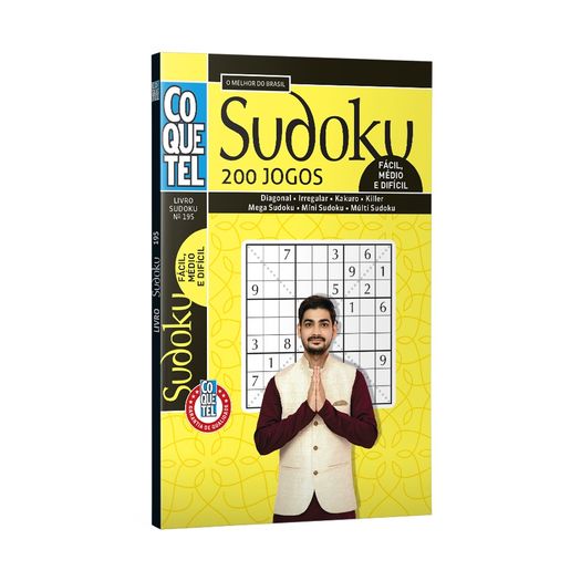 Sudoku - Nivel Fácil Médio Dificil - Livro 197 - Livrarias Curitiba