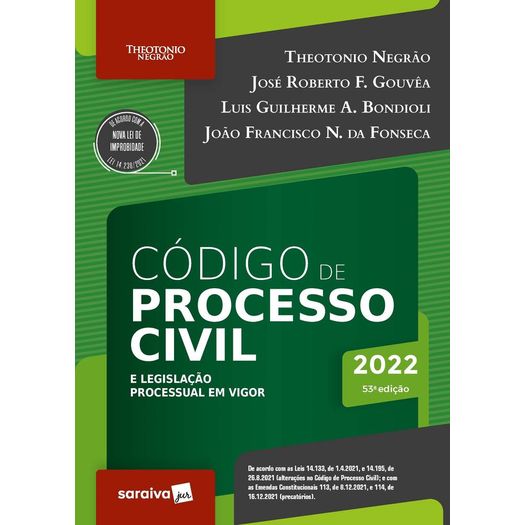 código de processo civil e legislação processual em vigor