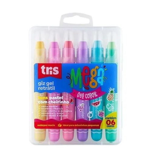 giz de cera gel retrátil 6 cores pastel com cheirinho giz de cera gel retrátil 6 cores pastel com cheirinho