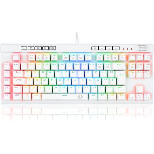 teclado optico magic-wand pro rgb branco switch azul (k587w-rgb-pro ) - redragon teclado optico magic-wand pro rgb branco switch azul (k587w-rgb-pro ) - redragon