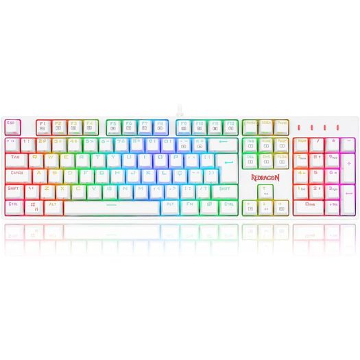 teclado optico surara pro rgb branco switch azul (k582w-rgb-pro) - redragon teclado optico surara pro rgb branco switch azul (k582w-rgb-pro) - redragon