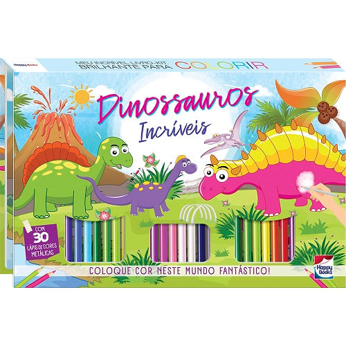 meu incrível livro-kit brilhante para colorir: dinossauros incríveis
