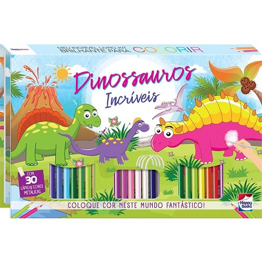 meu incrível livro-kit brilhante para colorir: dinossauros incríveis meu incrível livro-kit brilhante para colorir: dinossauros incríveis