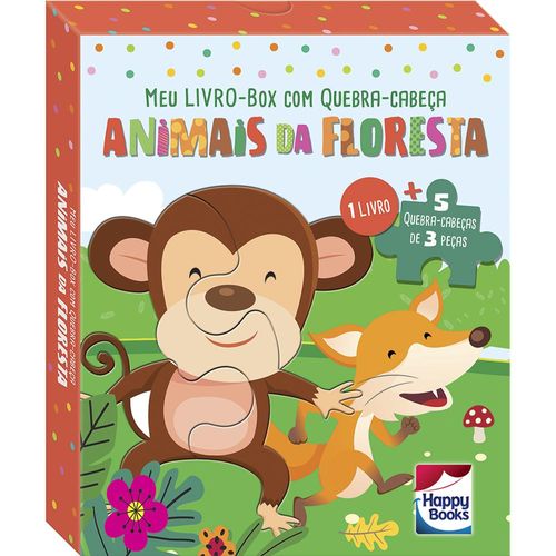 meu livro-box com quebra-cabeça - animais da floresta