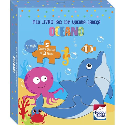 meu livro box com quebra-cabeça - oceano