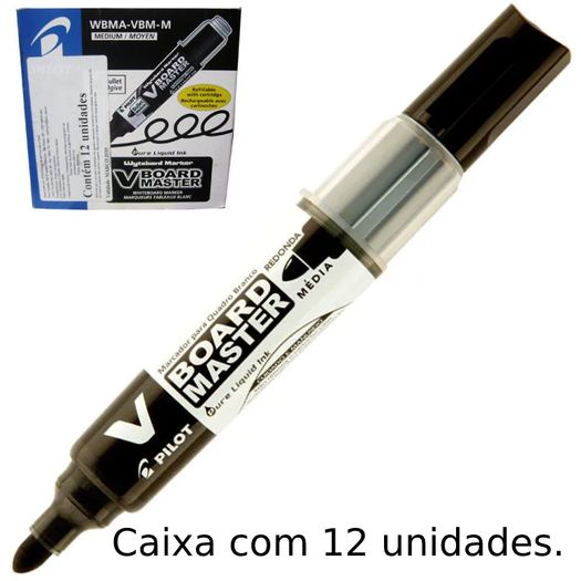 Caneta Para Quadro Branco Preta Vbm Recarregavel Com 12 Unidades 391 Pilot Caneta Para Quadro Branco Preta Vbm Recarregavel Com 12 Unidades 391 Pilot