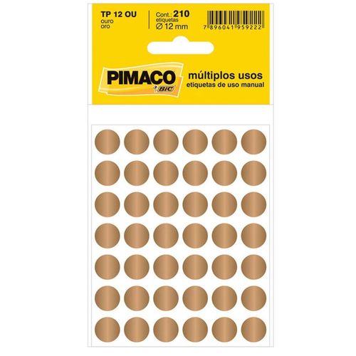 etiqueta tp 12 redonda 210 un ouro pimaco