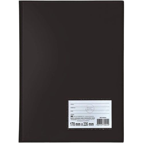 pasta catálogo 10 envelopes 1/2 ofício capa preta 1026-10 dac