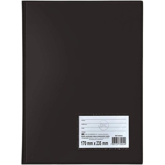 pasta catálogo 10 envelopes 1/2 ofício capa preta 1026-10 dac pasta catálogo 10 envelopes 1/2 ofício capa preta 1026-10 dac