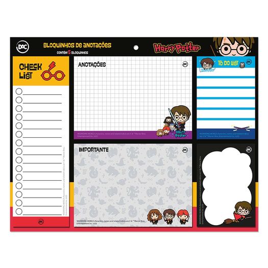 bloco de anotação harry potter com 5 unidades bloco de anotação harry potter com 5 unidades