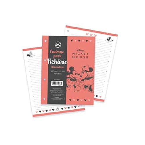 refil fichário universitário mickey 96 folhas