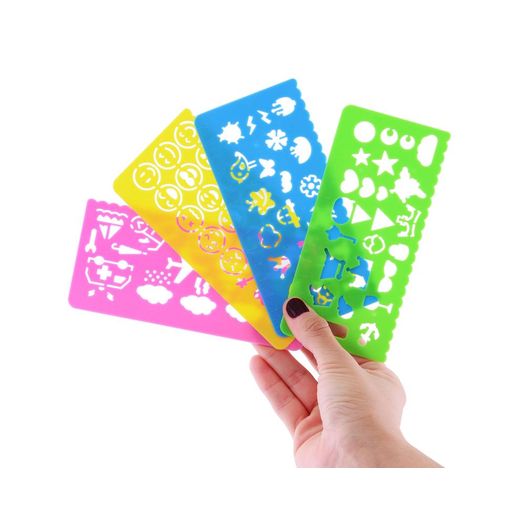 kit com 4 réguas geometricas coloridas de 13cm kit com 4 réguas geometricas coloridas de 13cm