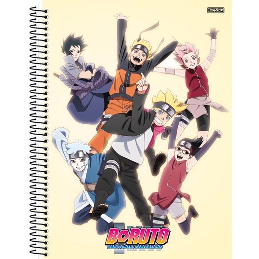 caderno universitário 1 matéria 80 folhas boruto sd