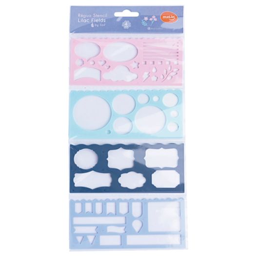 régua stencil lilac friends com 4 unidades molin blister régua stencil lilac friends com 4 unidades molin blister