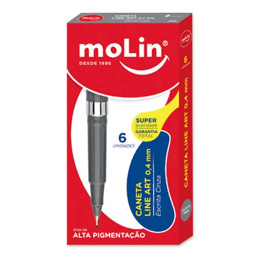 caneta hidrográfica 0.4mm liner art cinza avulso molin caneta hidrográfica 0.4mm liner art cinza avulso molin