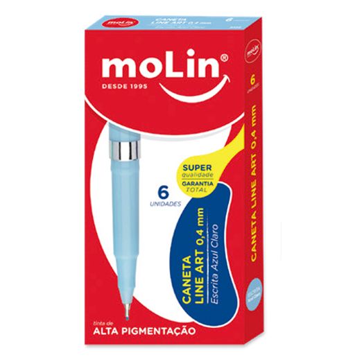 caneta hidrográfica 0.4mm liner art azul claro 1 unidade molin caneta hidrográfica 0.4mm liner art azul claro 1 unidade molin