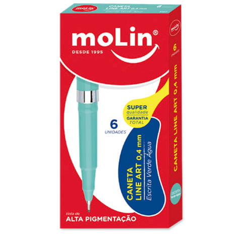 caneta hidrográfica 0.4mm liner art verde água 1 unidade molin