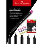 caneta hidro super soft bolígrafo 1.0 com 5 cores neon faber blister
