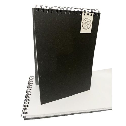 bloco anotação 80 folhas sulfit capa dura preta