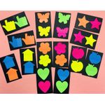 bloco adesivo transparente diversas formas coloridas bloco adesivo transparente diversas formas coloridas