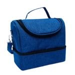 bolsa térmica dupla azul linho bolsa térmica dupla azul linho