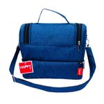 bolsa térmica dupla azul linho bolsa térmica dupla azul linho