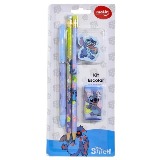 kit escolar stitch disney 5 peças kit escolar stitch disney 5 peças