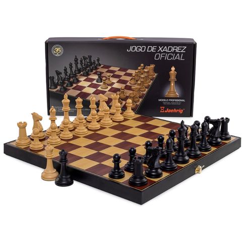 jogo de xadrez dobrável oficial tabuleiro madeirado 32 peças