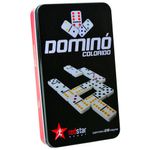 JOGO DOMINO 28 PECAS RED STAR COLORIDO COM LATA