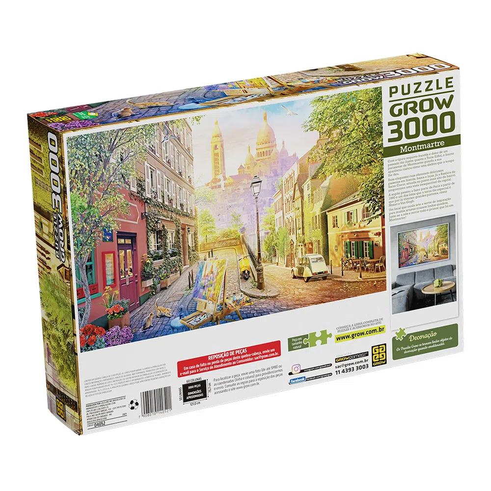 Quebra-cabeca 3000 Peças Puzzle Montmartre 04052 Grow - Livrarias