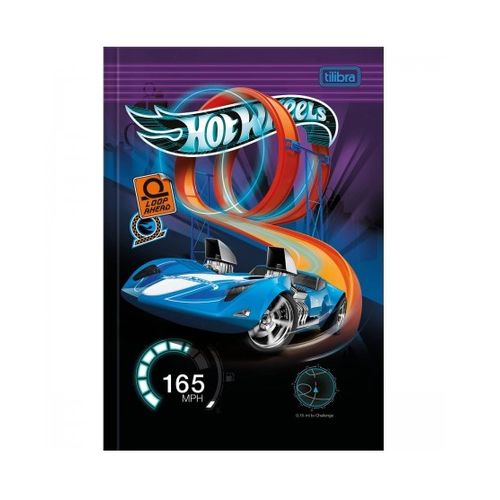 caderno linguagem brochura 80 folhas hot wheels