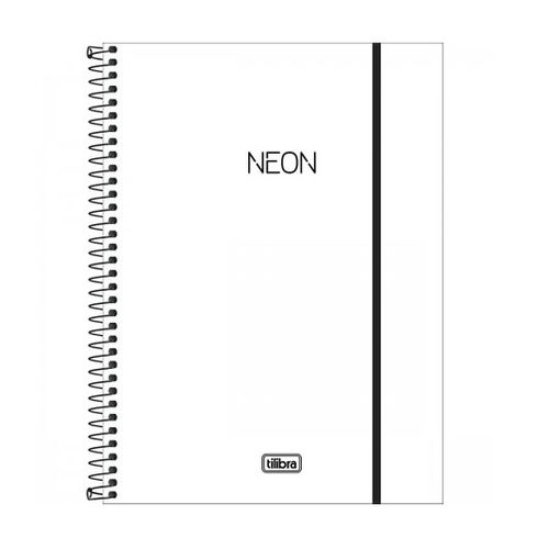 caderno universitário 10 matérias 160 folhas neon branco