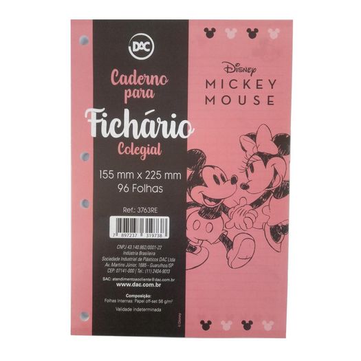 refil caderno fichário colegial mickey 96 folhas refil caderno fichário colegial mickey 96 folhas
