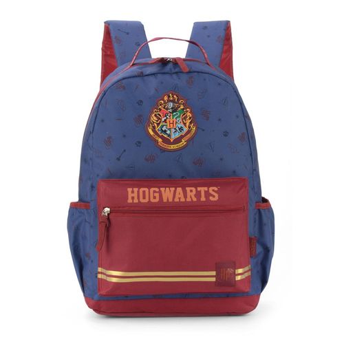 mochila de costas hogwarts azul - luxcel