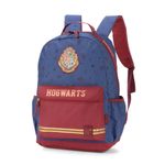 mochila de costas hogwarts azul
