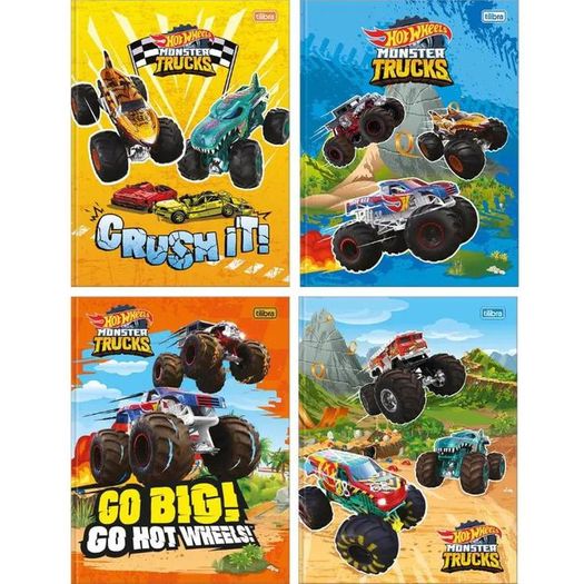 caderno brochurão 80 folhas wheels monster trucks caderno brochurão 80 folhas wheels monster trucks