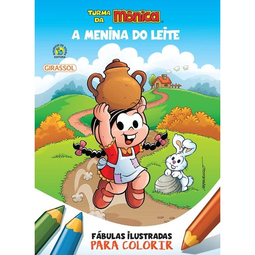 turma da mônica - fábulas ilustradas para colorir - a menina do leite