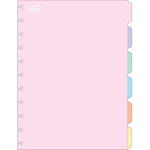 divisória tilidisco universitário 6 divisões académie pastel tilibra