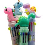 caneta esferográfica 10 cores dinossauro 1 unidade mania caneta esferográfica 10 cores dinossauro 1 unidade mania