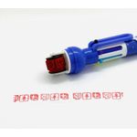 caneta esfero com 6 cores e carimbo roller astronauta unitária mania de sticker