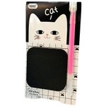 bloco adesivo cat preto com caneta metálica bloco adesivo cat preto com caneta metálica