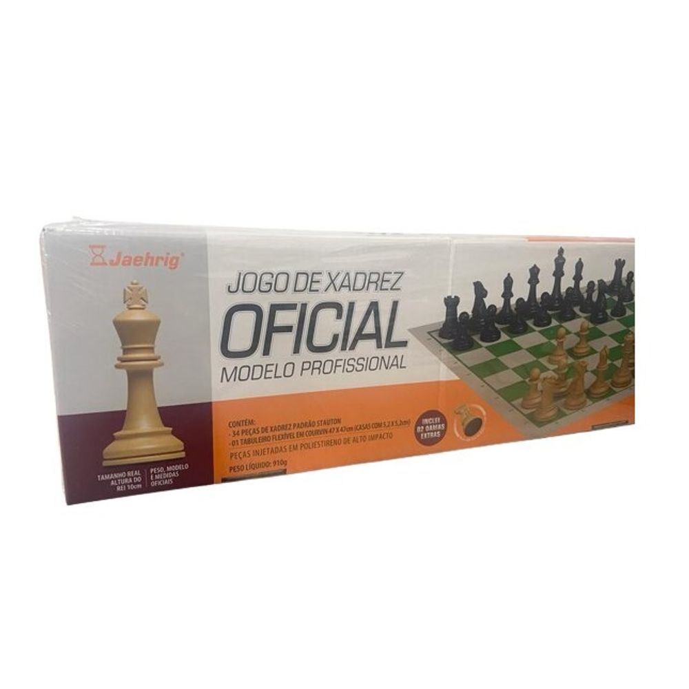 Jogo Xadrez Profissional Tabuleiro Peso - Jaehrig + 2 Damas